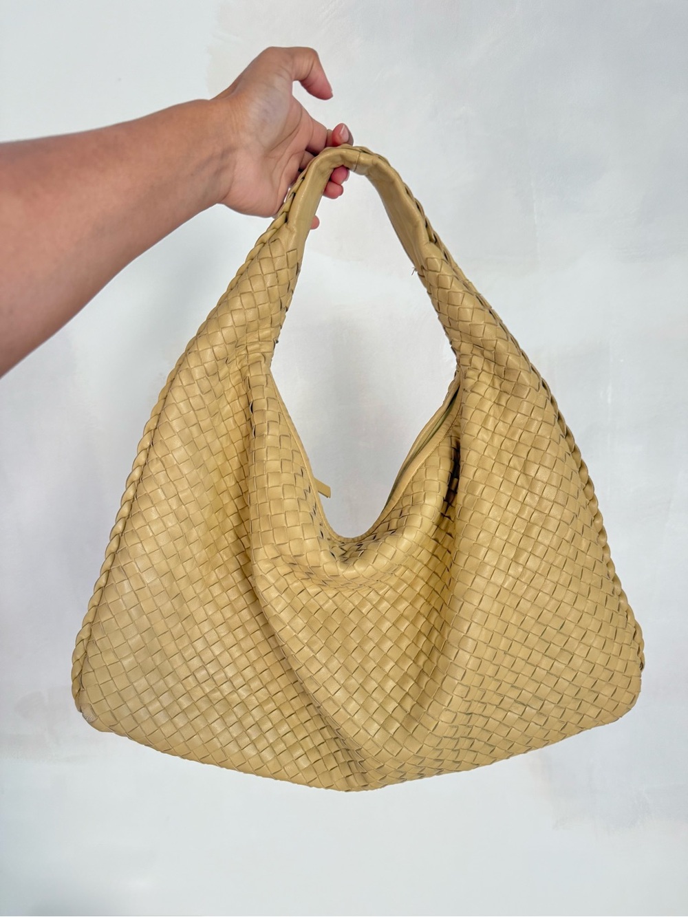 Bottega Veneta Butter Yellow Intrecciato Woven Hobo